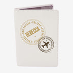 Personalised Stamped Cream Leather Passport Holder