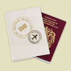 Personalised Stamped Cream Leather Passport Holder