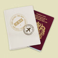 Personalised Stamped Cream Leather Passport Holder