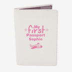 Personalised My First Cream Leather Passport Holder