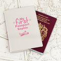 Personalised My First Cream Leather Passport Holder