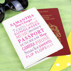 Personalised Dont Forget Cream Leather Passport Holder