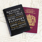 Personalised Dont Forget... Black Leather Passport Holder