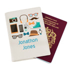 Personalised Male Essentials Cream Leather Passport Holder