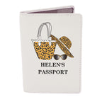 Personalised Leopard Print Cream Leather Passport Holder