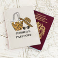 Personalised Leopard Print Cream Leather Passport Holder