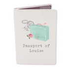 Personalised Vintage Pastel Travel Cream Leather Passport Holder