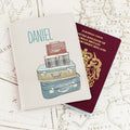 Personalised Suitcases Cream Leather Passport Holder