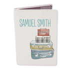 Personalised Suitcases Cream Leather Passport Holder