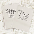 Personalised Classic Mr & Mrs Cream Leather Passport Holders