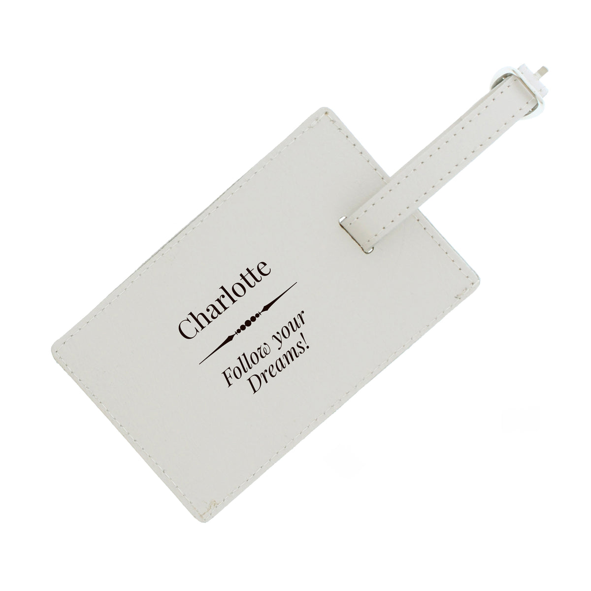 Personalised Classic Cream Leather Luggage Tag