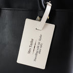 Personalised Classic Cream Leather Luggage Tag