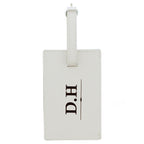 Personalised Classic Initials Cream Leather Luggage Tag