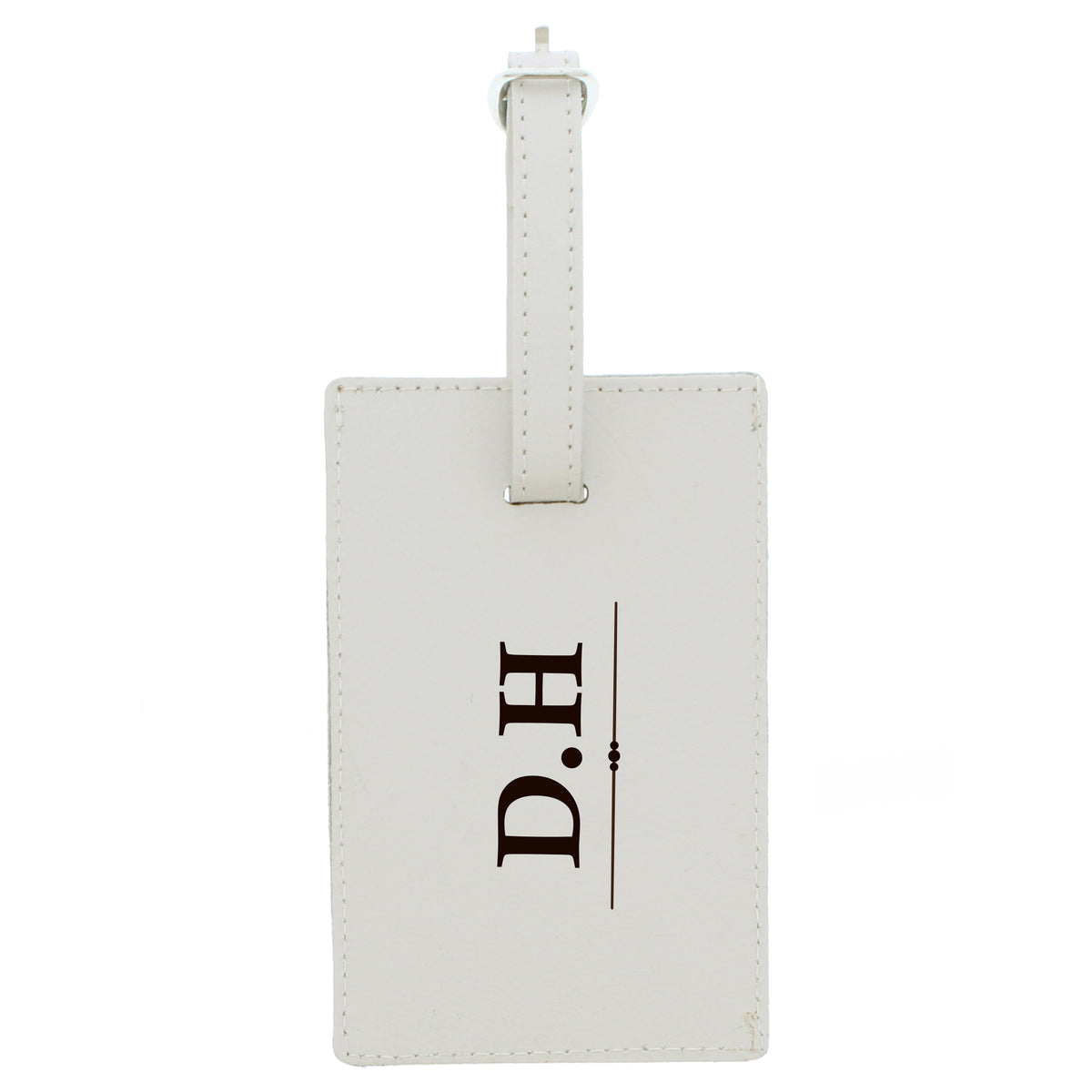 Personalised Classic Initials Cream Leather Luggage Tag