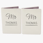Personalised Couples Cream Leather Passport Holders