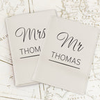 Personalised Couples Cream Leather Passport Holders