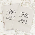 Personalised Couples Cream Leather Passport Holders