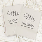 Personalised Couples Cream Leather Passport Holders