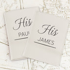 Personalised Couples Cream Leather Passport Holders