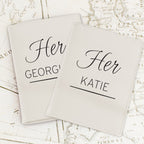 Personalised Couples Cream Leather Passport Holders
