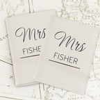 Personalised Couples Cream Leather Passport Holders