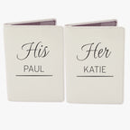 Personalised Couples Cream Leather Passport Holders