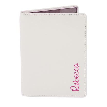 Personalised Pink Name Cream Passport Holder