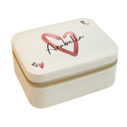 Personalised Heart Leatherette Jewellery Box