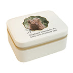 Personalised Scallop Bow Photo Upload Leatherette Jewellery Box