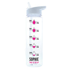 Personalised Pink Hydration Tracker Water Bottle