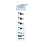 Personalised Black Hydration Tracker Water Bottle