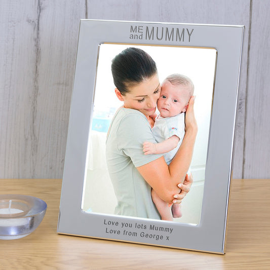 Personalised Silver-Plated Photo Frame – “Me and Mummy” with Custom Engraving