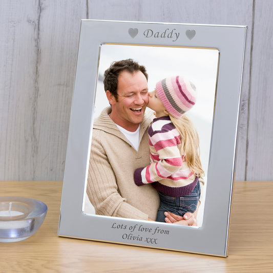 Personalised engraved Daddy Silver Plated Picture Frame
