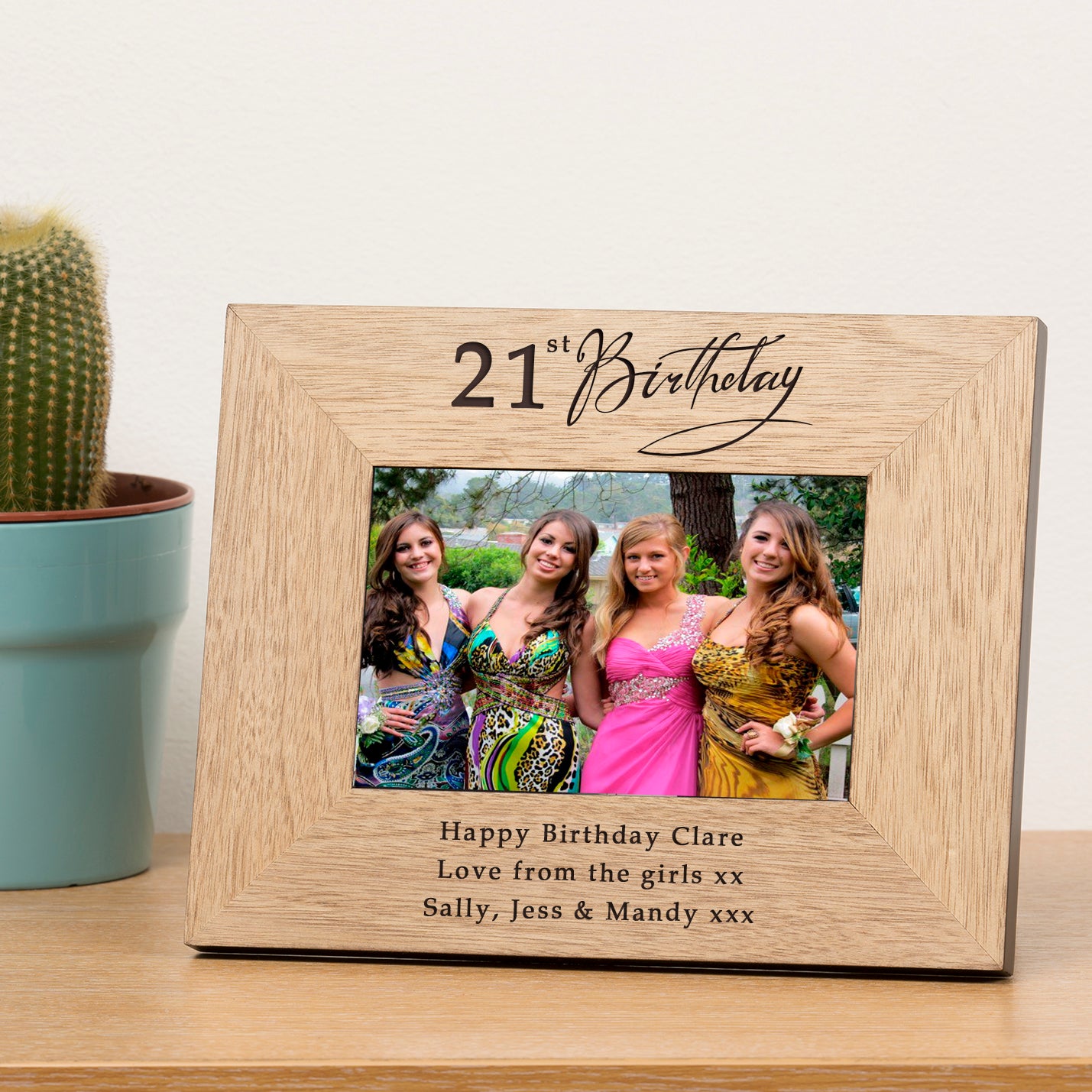 Personalised engraved wooden Birthday photo frame (any age)