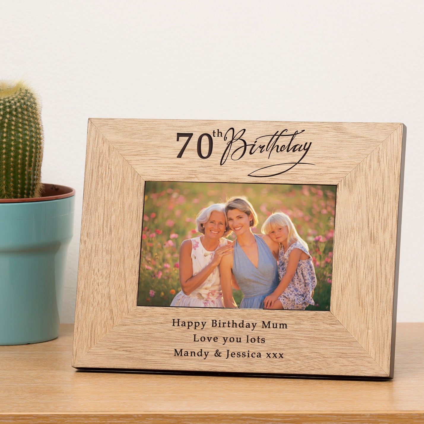 Personalised engraved wooden Birthday photo frame (any age)
