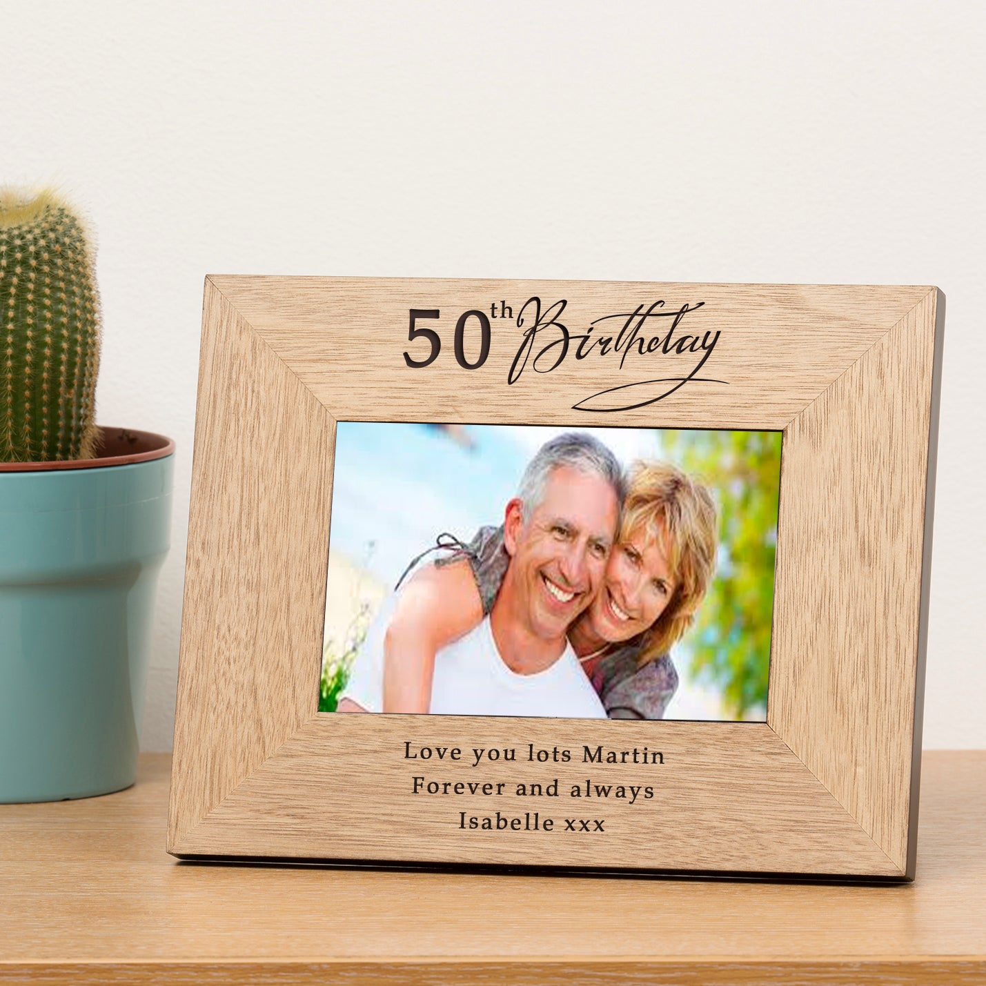 Personalised engraved wooden Birthday photo frame (any age)