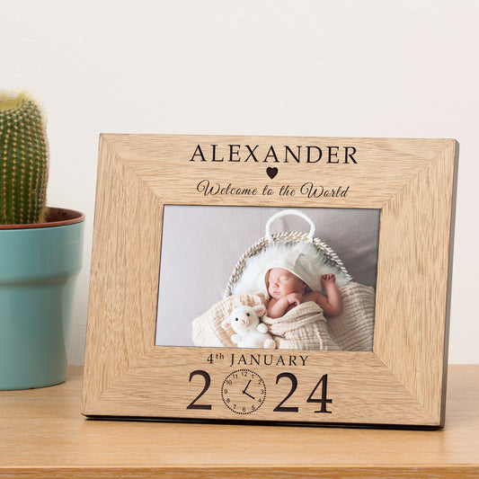 New Baby Welcome to the World Wood Picture Frame