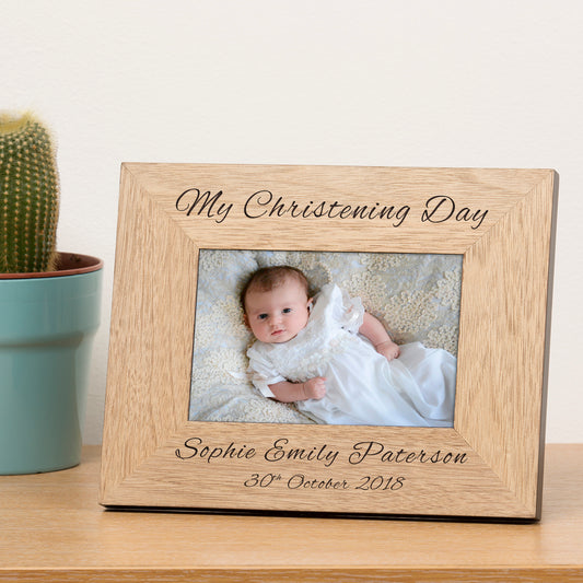 My Christening Day Wooden Photo Frame – Personalised Gift