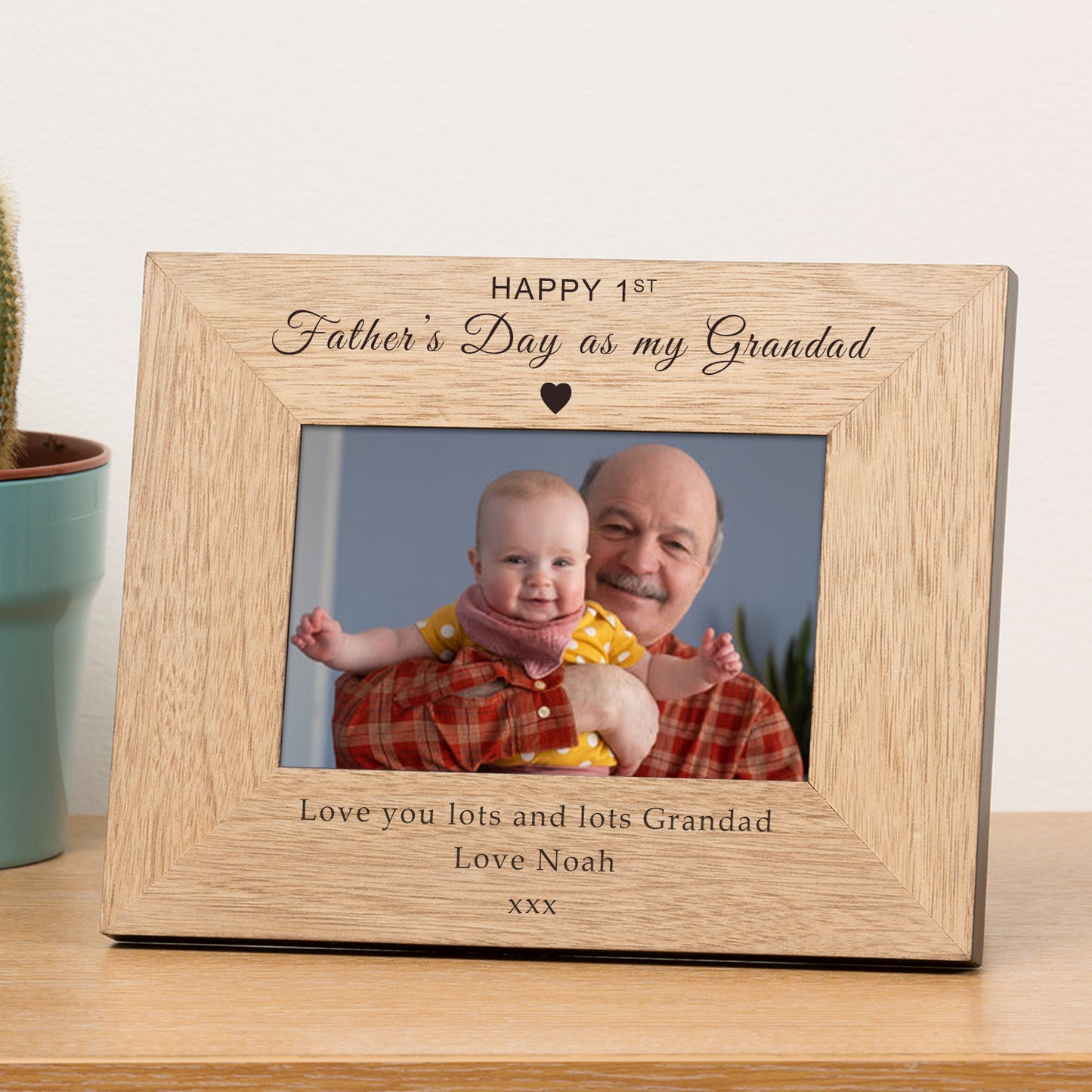 Happy 1st Fathers Day as my Daddy, Grandad etc Wood Picture Frame