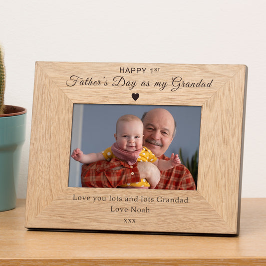 Happy 1st Fathers Day as my Daddy, Grandad etc Wood Picture Frame