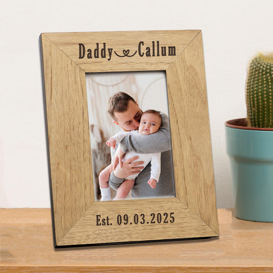 Daddy & New Baby Wood Picture Frame