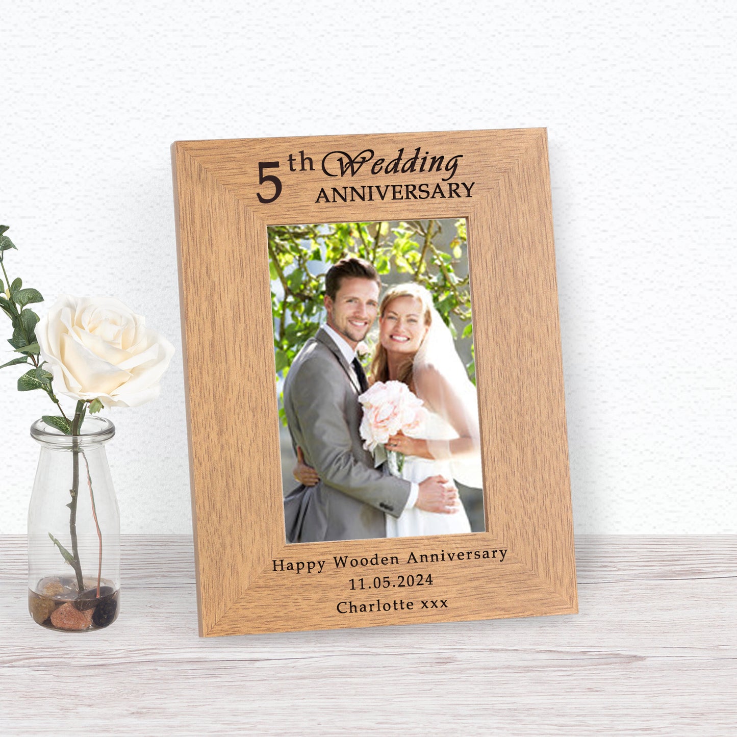 Wedding Anniversary - Any Year Wood Picture Frame
