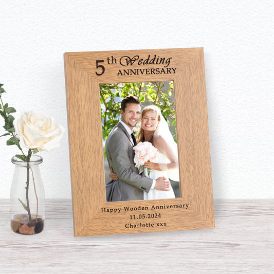 Wedding Anniversary - Any Year Wood Picture Frame