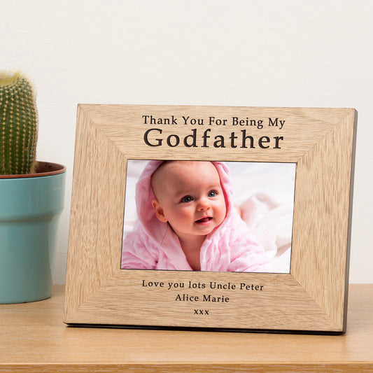 Thank you for being my Godfather Wood Picture Frame