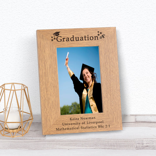 Personalised Oak Graduation Photo Frame