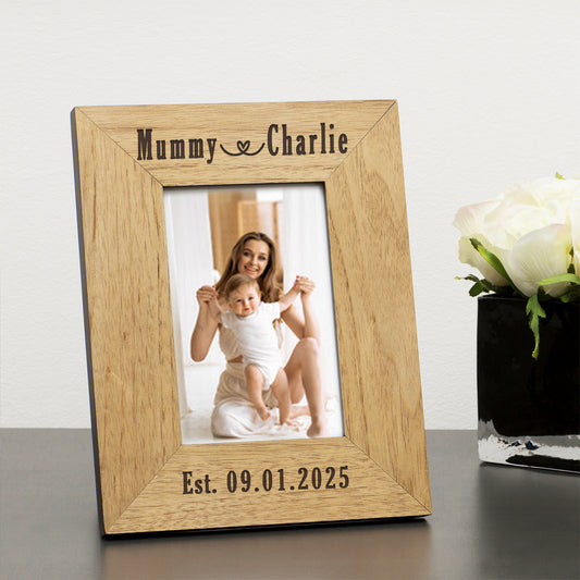 Mummy & New Baby Wood Picture Frame
