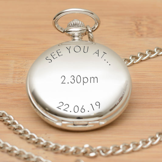 See You At Pocket Watch - Silver Finish
