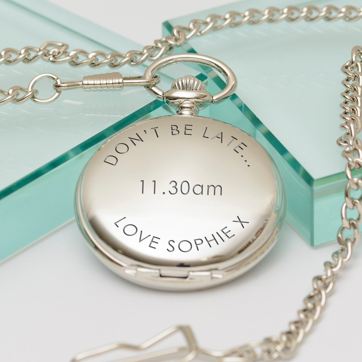 Don't Be Late Pocket Watch - Silver Finish