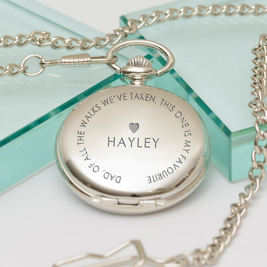 Dad, Of All The Walks Pocket Watch - Silver Finish