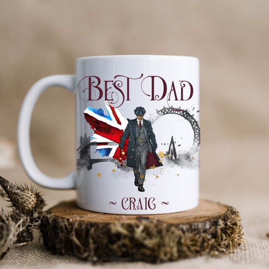 Personalised Best Dad mug, Peaky Blinders inspired mug, London themed mug, Father's Day gift